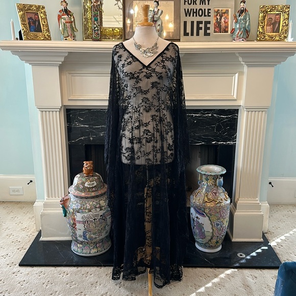 Other - NWT sheer black lace Kimono